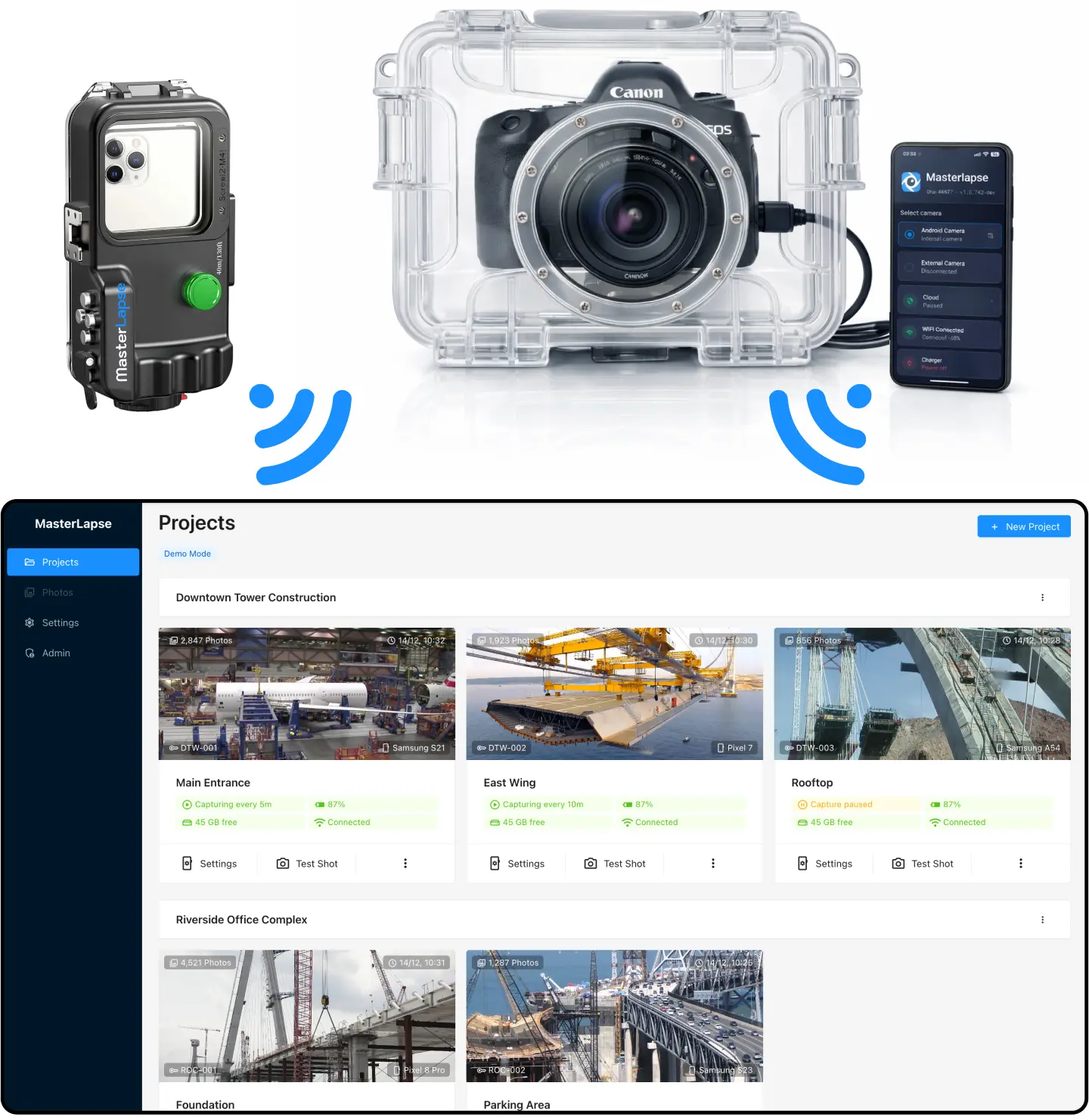 MasterLapse timelapse system - Android controller for DSLR and mobile cameras
