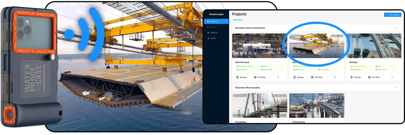 MasterLapse timelapse system - Android app and cloud dashboard